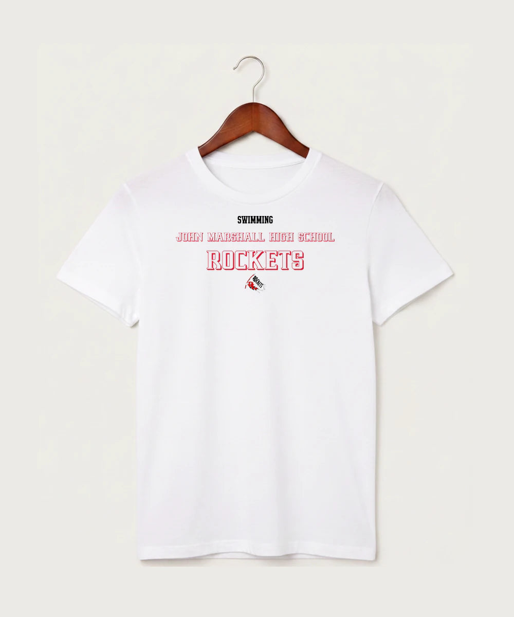 John Marshall High School Swim Dive Girls - White T-Shirt - Full Front