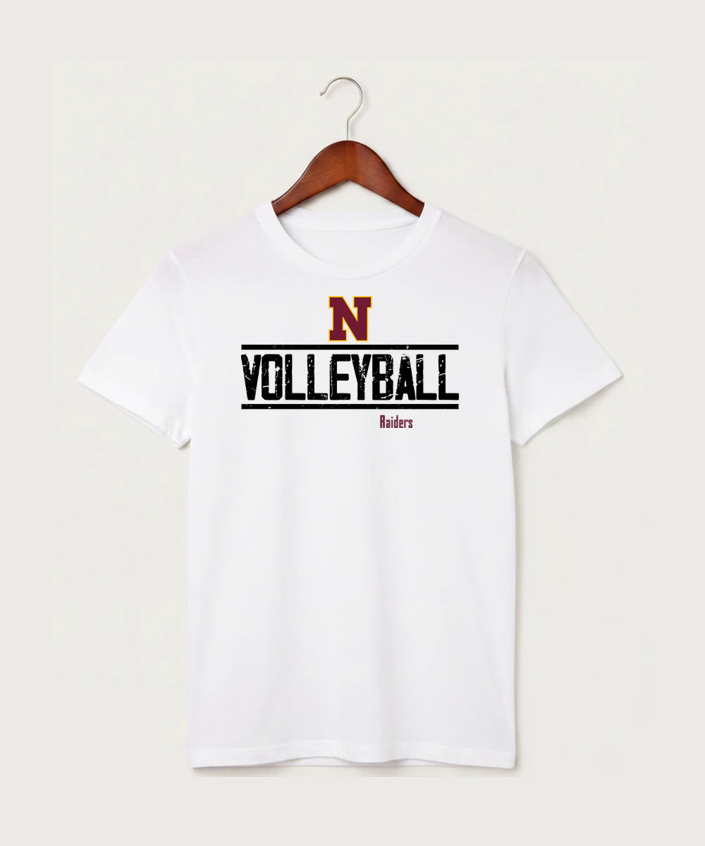Northfield High School Volleyball (Girls) - White T-Shirt - Full Front