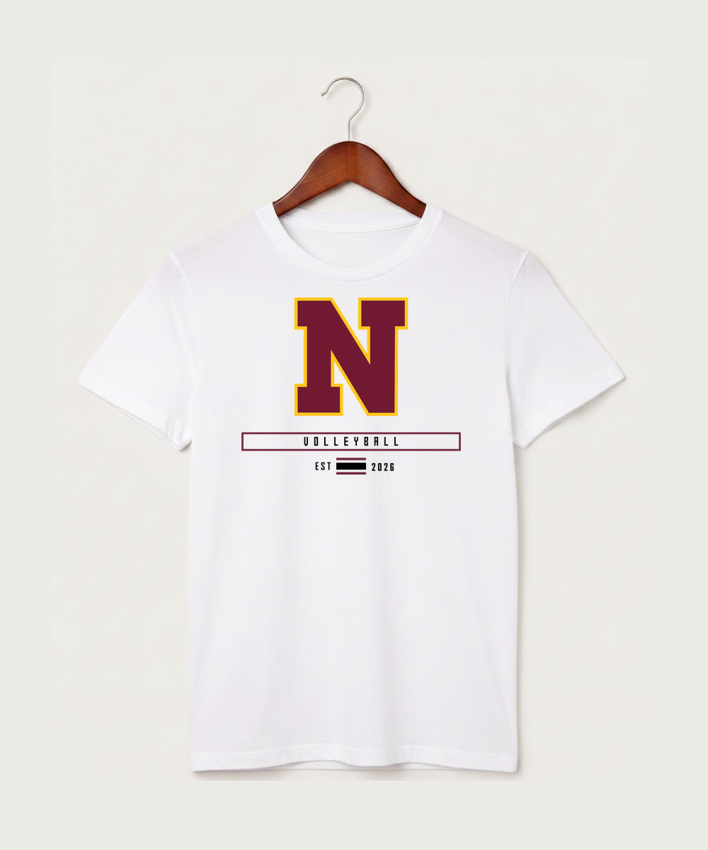 Northfield High School Volleyball (Girls) - White T-Shirt - Full Front