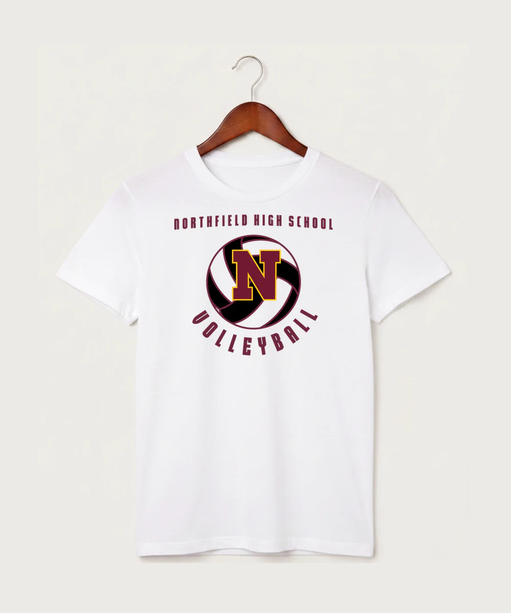 Northfield High School Volleyball (Girls) - White T-Shirt - Full Front