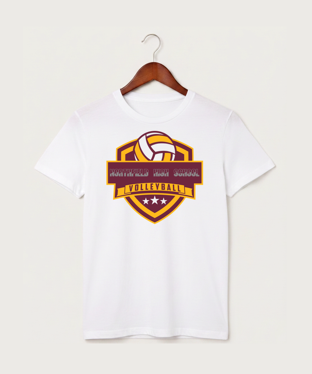 Northfield High School Volleyball (Girls) - White T-Shirt - Full Front