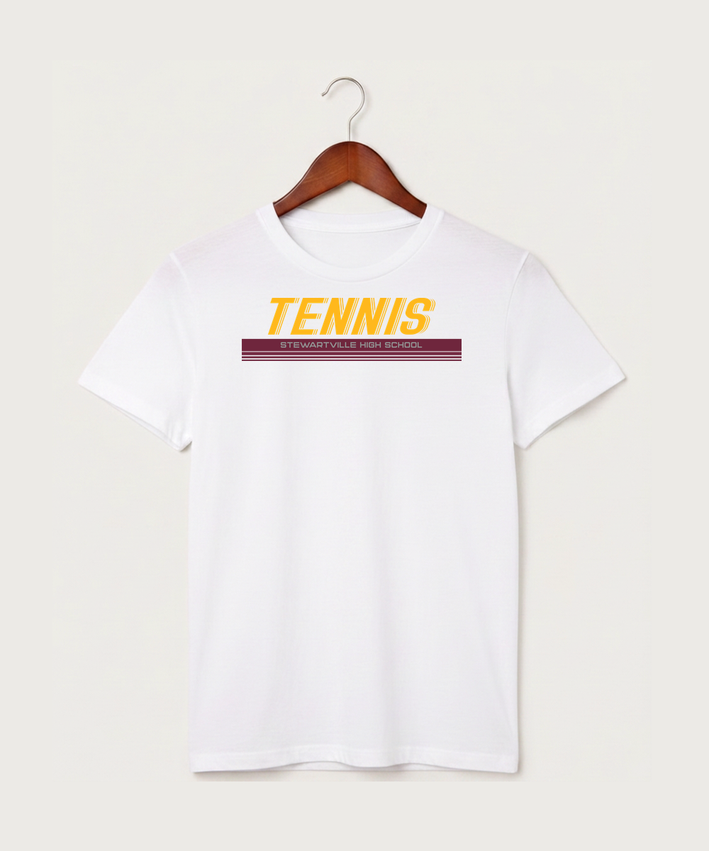 Stewartville High School Tennis (Coed) - White T-Shirt - Full Front
