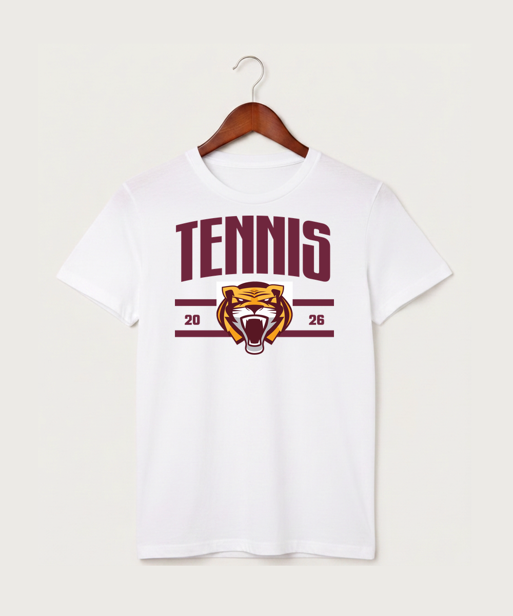 Stewartville High School Tennis (Coed) - White T-Shirt - Full Front