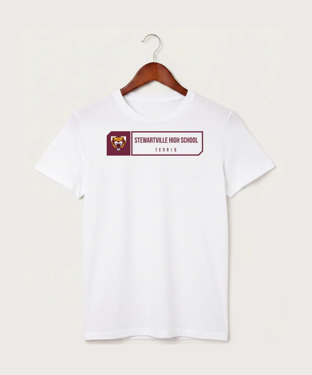 Stewartville High School Tennis (Coed) - White T-Shirt - Full Front