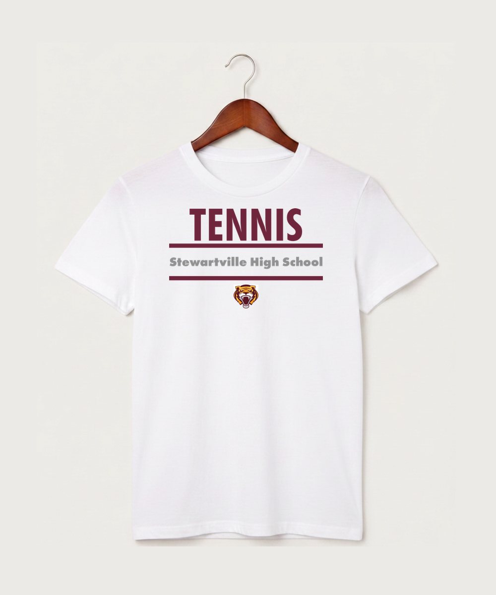 Stewartville High School Tennis (Coed) - White T-Shirt - Full Front