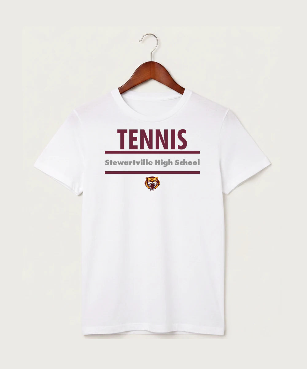 Stewartville High School Tennis (Coed) - White T-Shirt - Full Front
