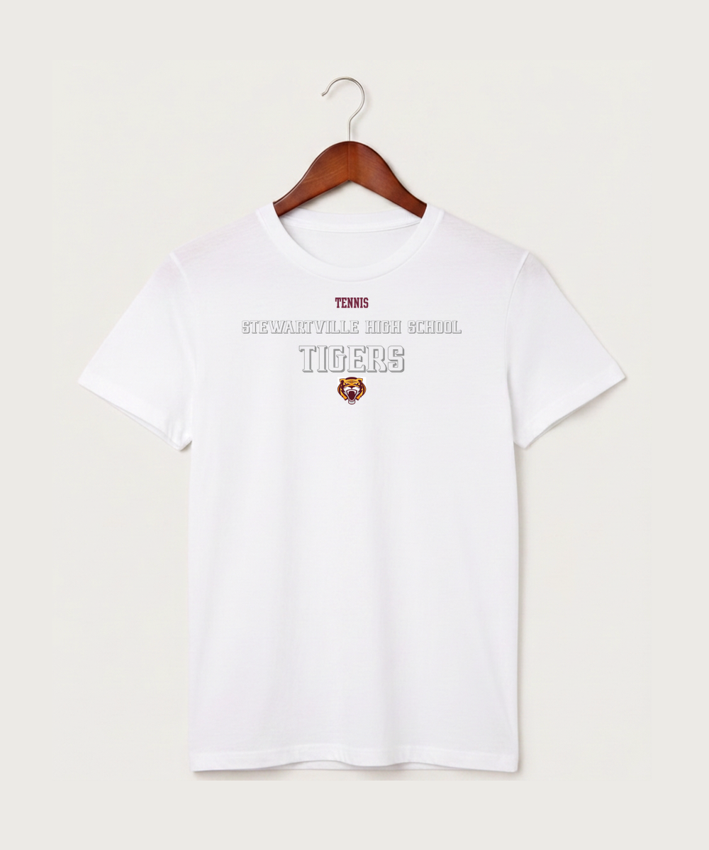 Stewartville High School Tennis (Coed) - White T-Shirt - Full Front