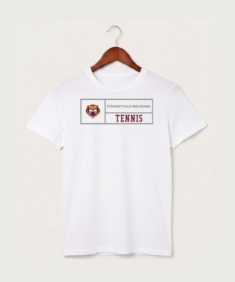 Stewartville High School Tennis (Coed) - White T-Shirt - Full Front