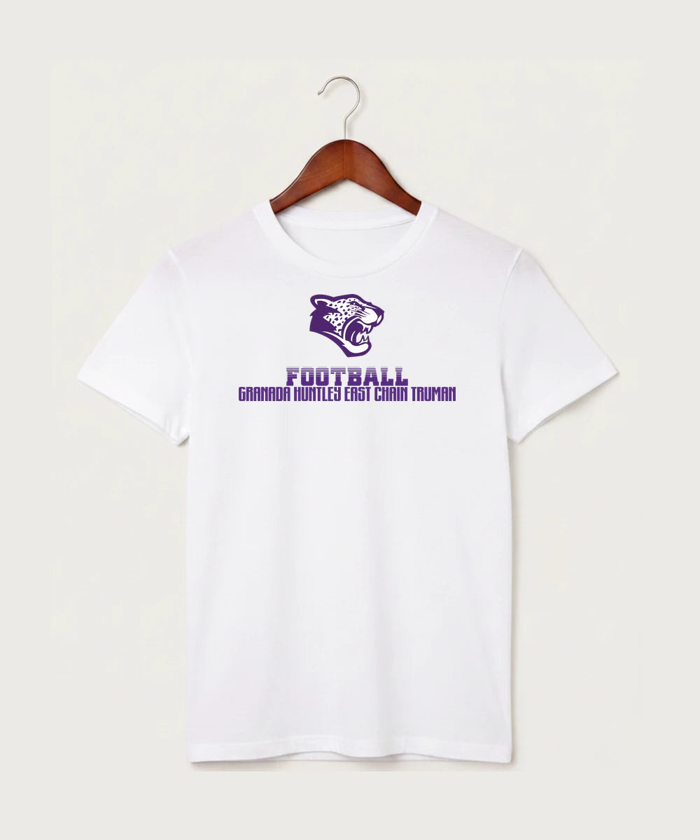 Granada-Huntley-East Chain/Truman Football (Boys) - White T-Shirt - Full Front