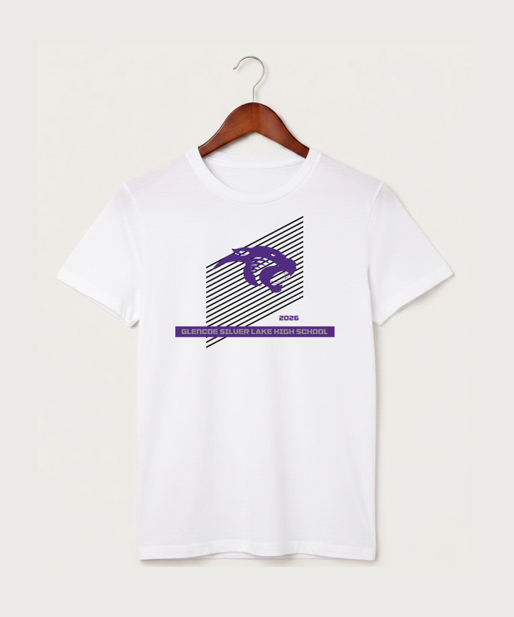 Glencoe Silver Lake High School Athletics - White T-Shirt - Full Front