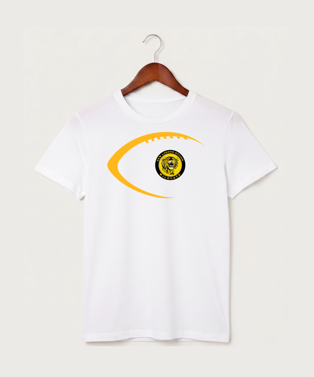 New London Spicer High School Football (Boys) - White T-Shirt - Full Front