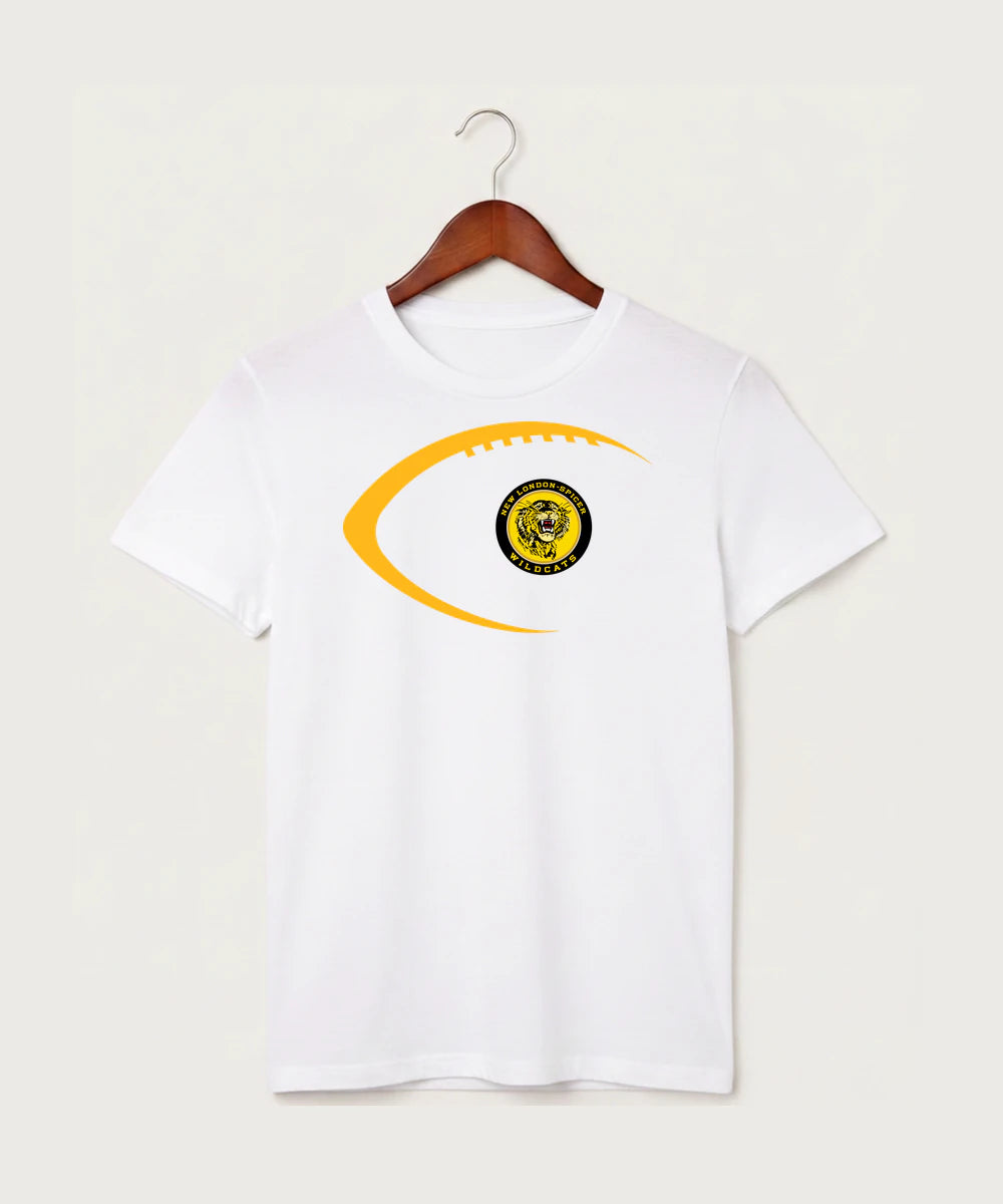 New London Spicer High School Football (Boys) - White T-Shirt - Full Front