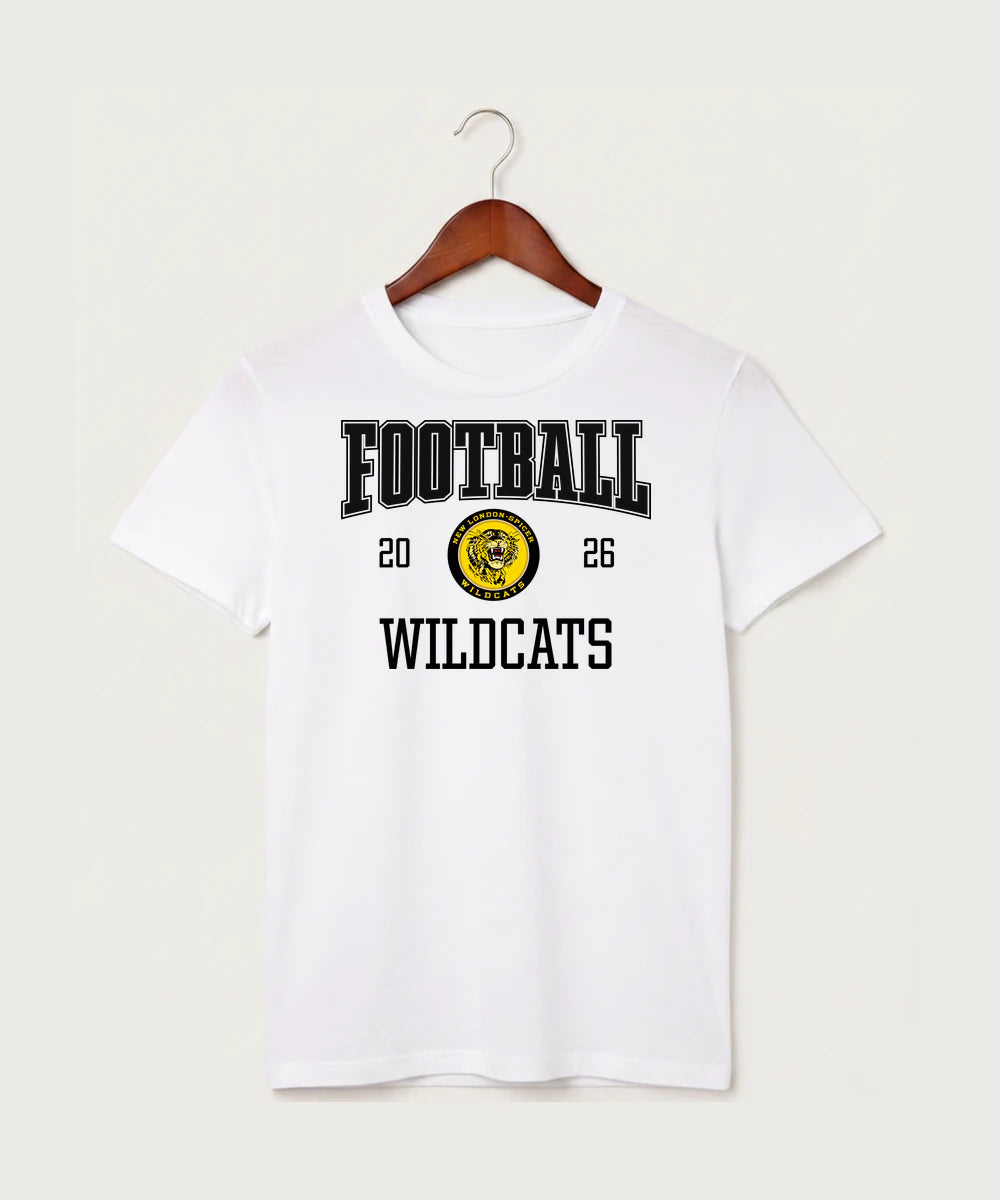 New London Spicer High School Football (Boys) - White T-Shirt - Full Front