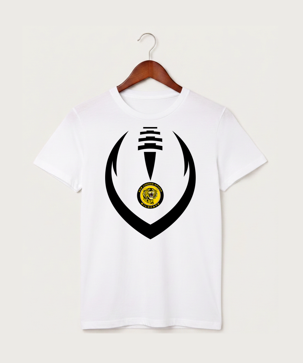 New London Spicer High School Football (Boys) - White T-Shirt - Full Front