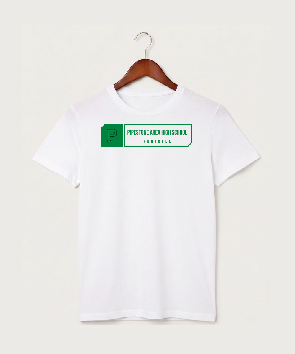 Pipestone Area High School Football (Boys) - White T-Shirt - Full Front