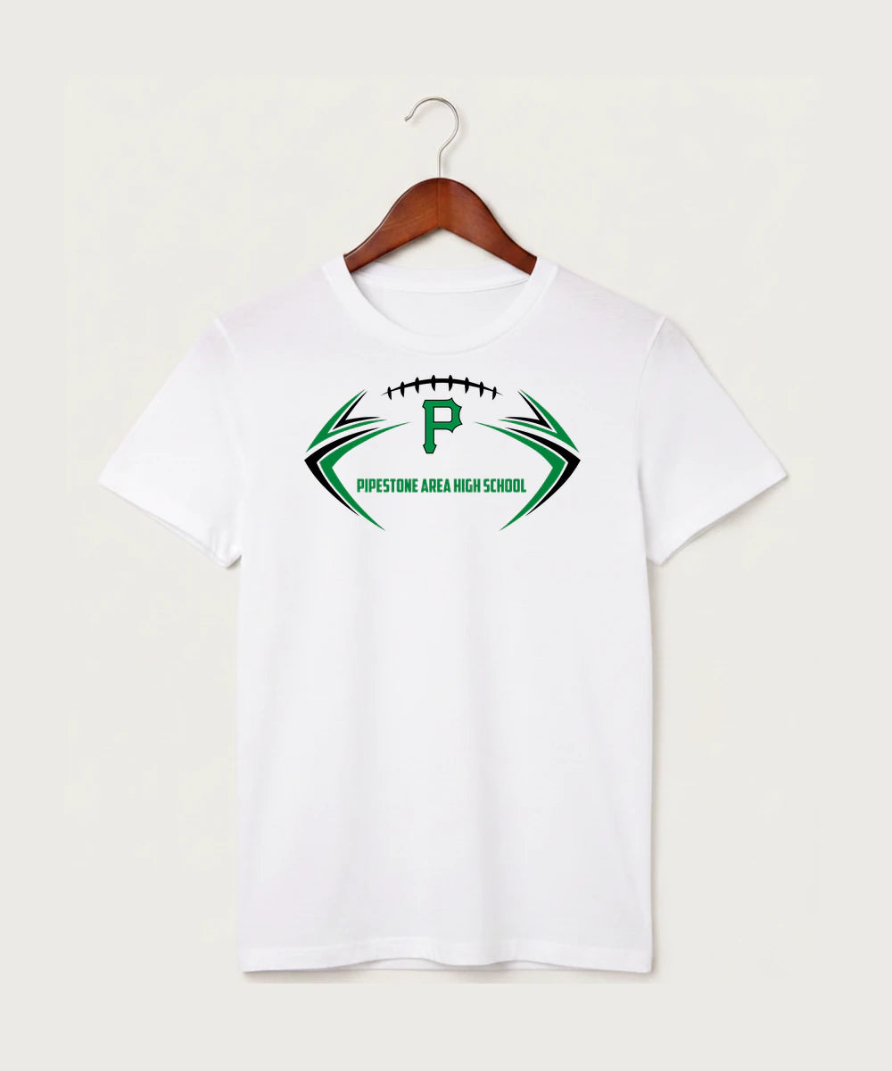 Pipestone Area High School Football (Boys) - White T-Shirt - Full Front