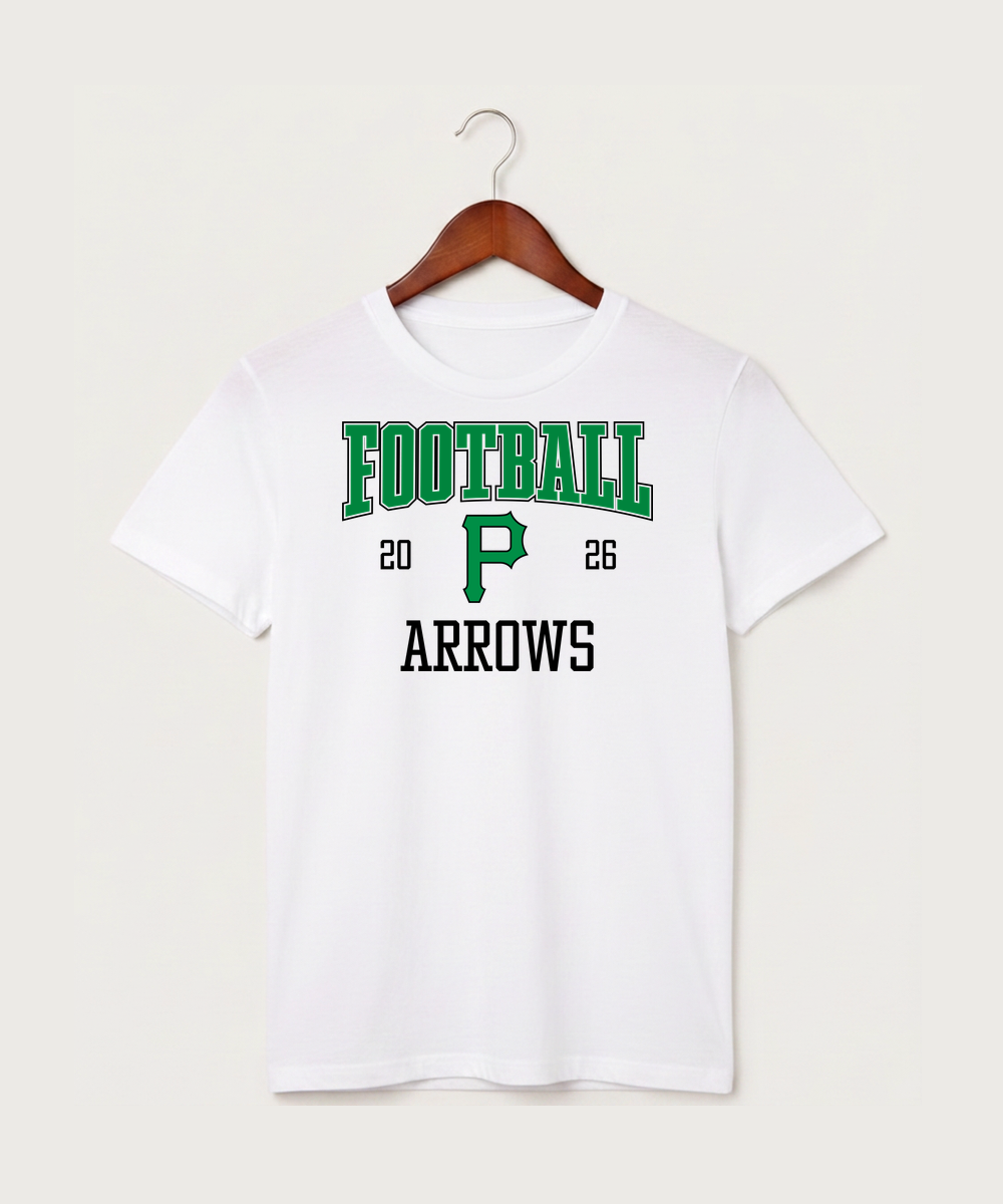 Pipestone Area High School Football (Boys) - White T-Shirt - Full Front