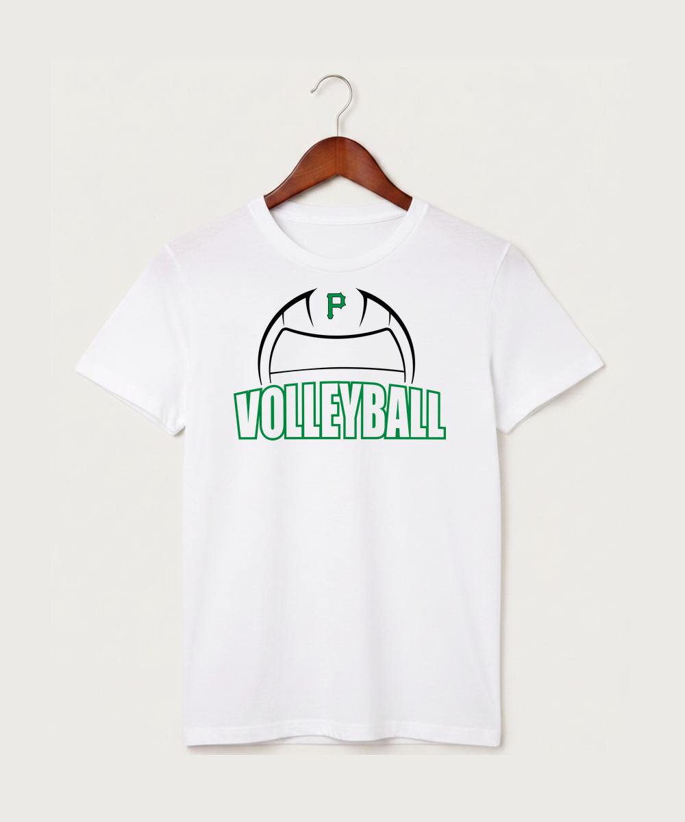 Pipestone Area High School Volleyball (Girls) - White T-Shirt - Full Front