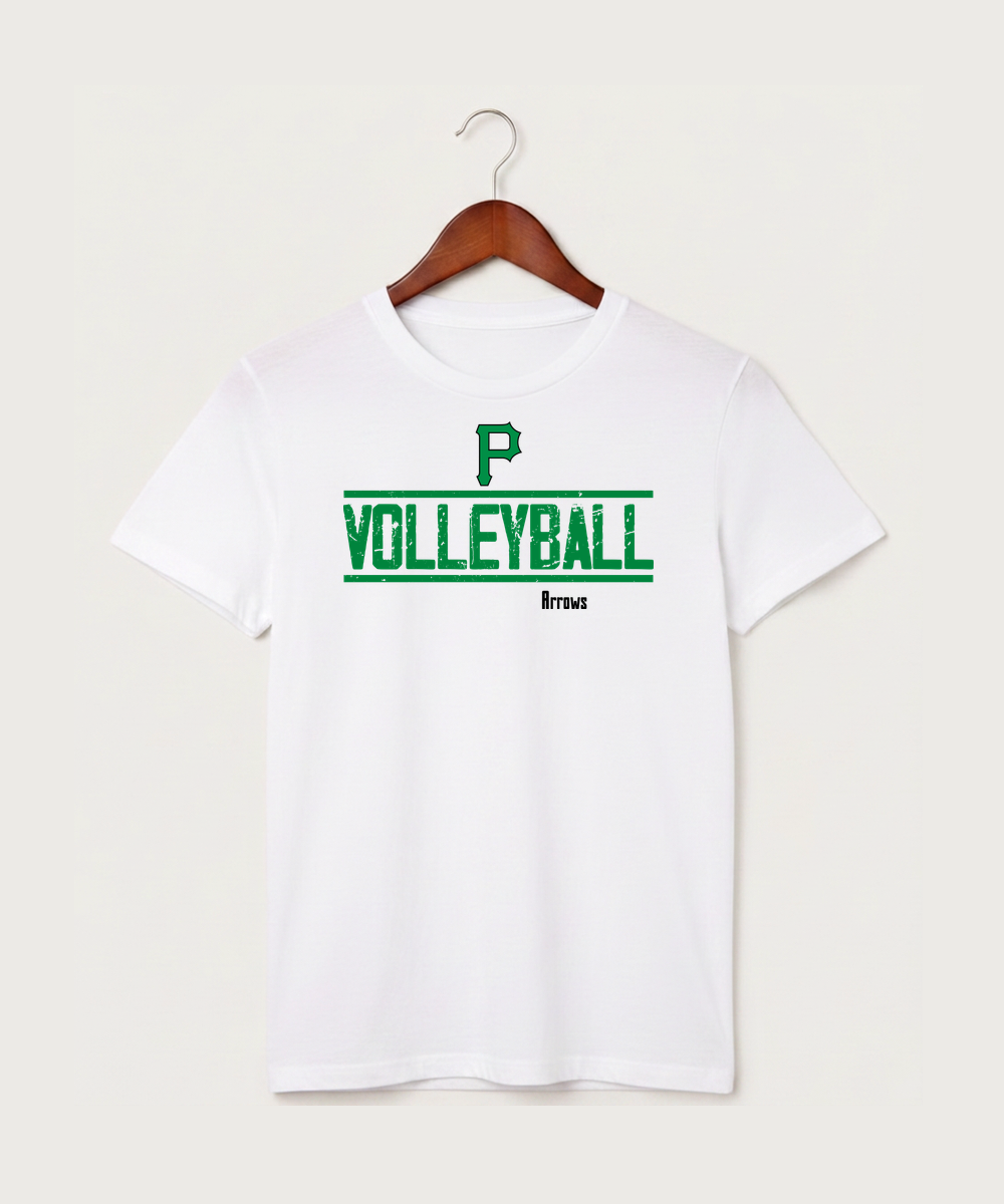 Pipestone Area High School Volleyball (Girls) - White T-Shirt - Full Front