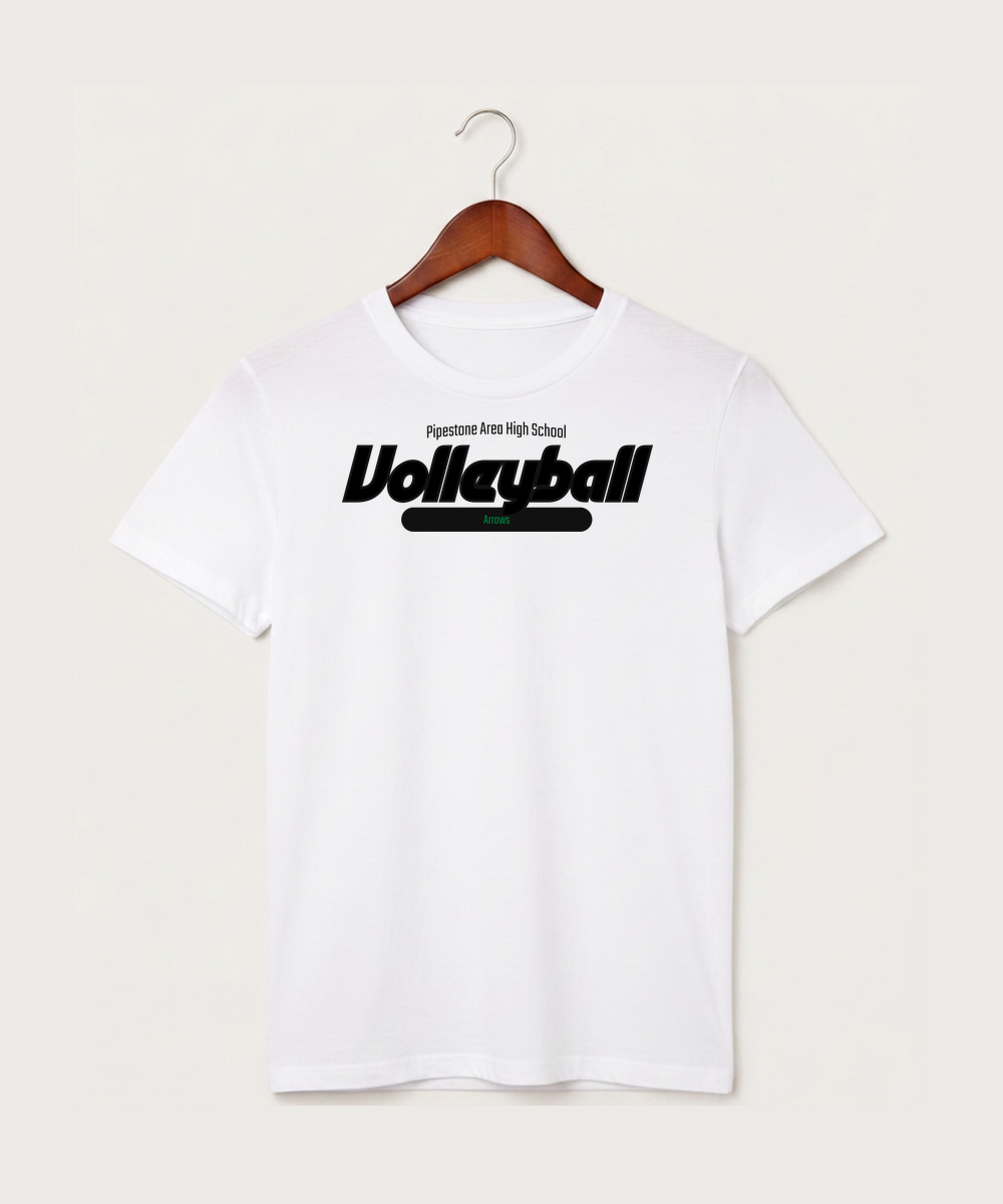 Pipestone Area High School Volleyball (Girls) - White T-Shirt - Full Front