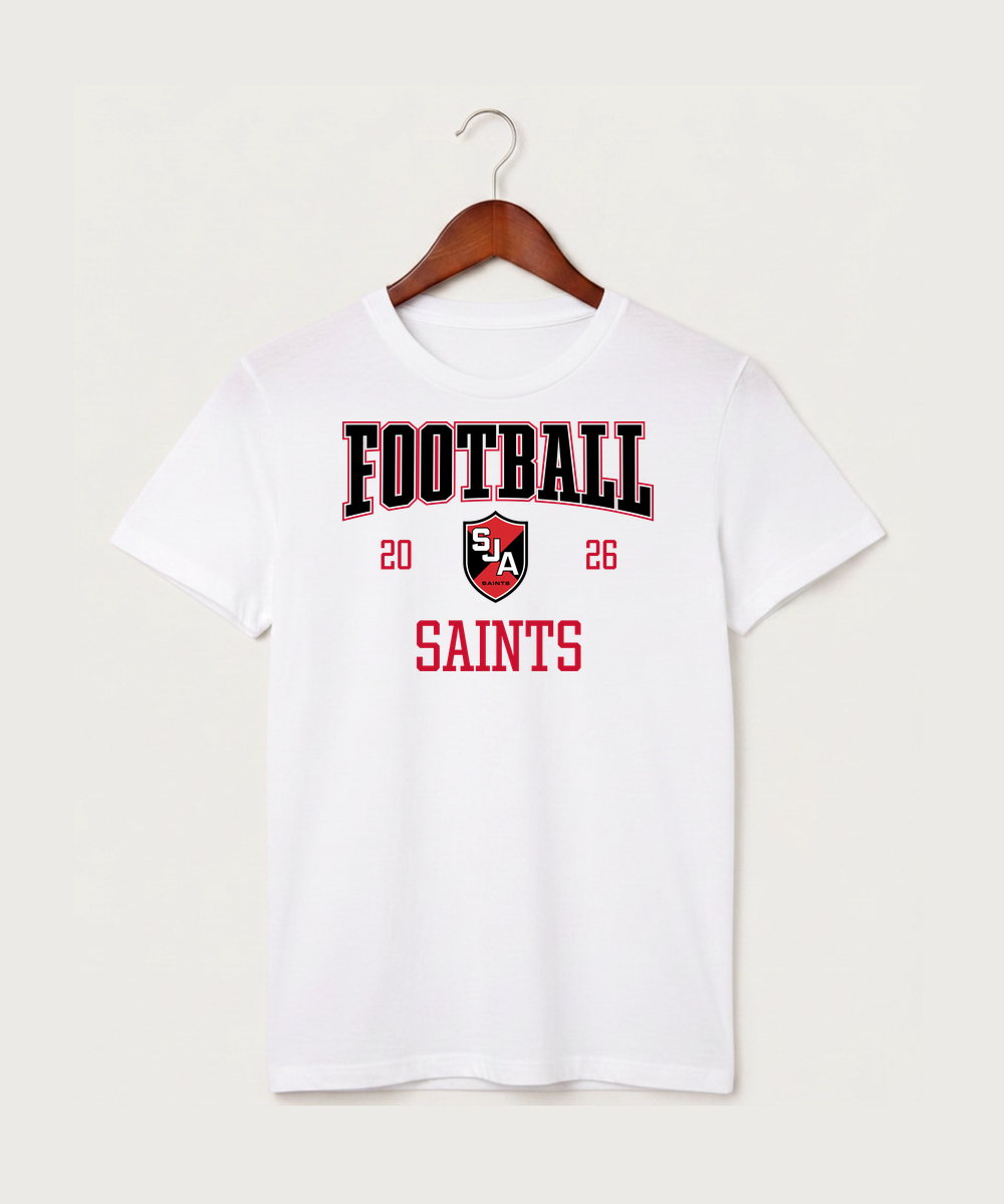 Saint James High School Football (Boys) - White T-Shirt - Full Front