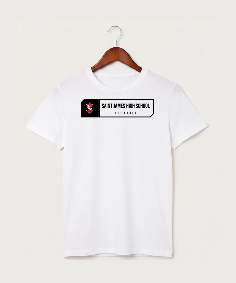 Saint James High School Football (Boys) - White T-Shirt - Full Front