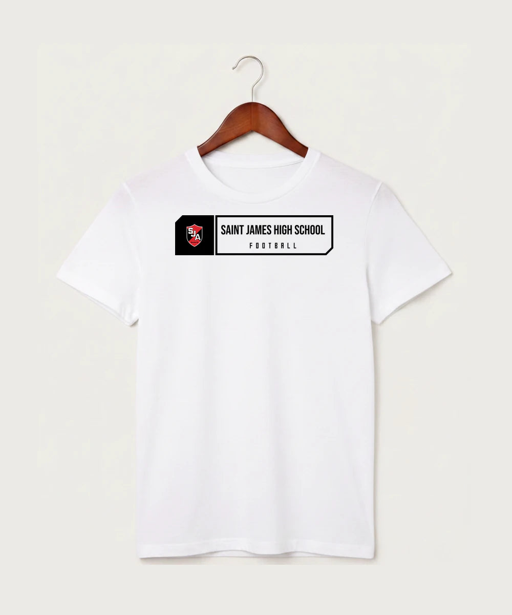 Saint James High School Football (Boys) - White T-Shirt - Full Front