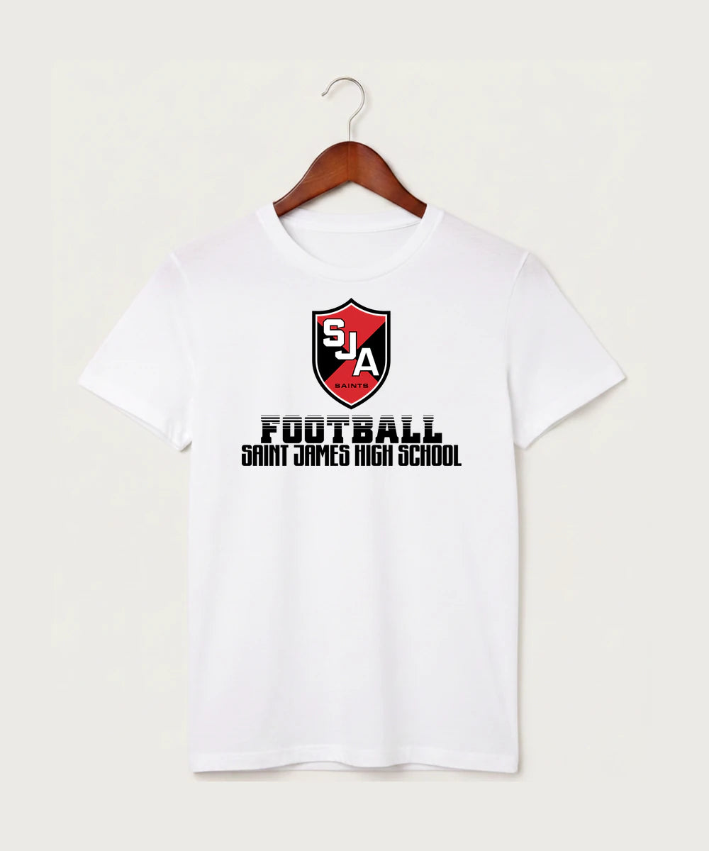 Saint James High School Football (Boys) - White T-Shirt - Full Front