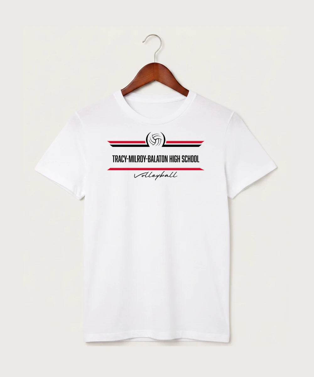Tracy-Milroy-Balaton High School Volleyball (Girls) - White T-Shirt - Full Front