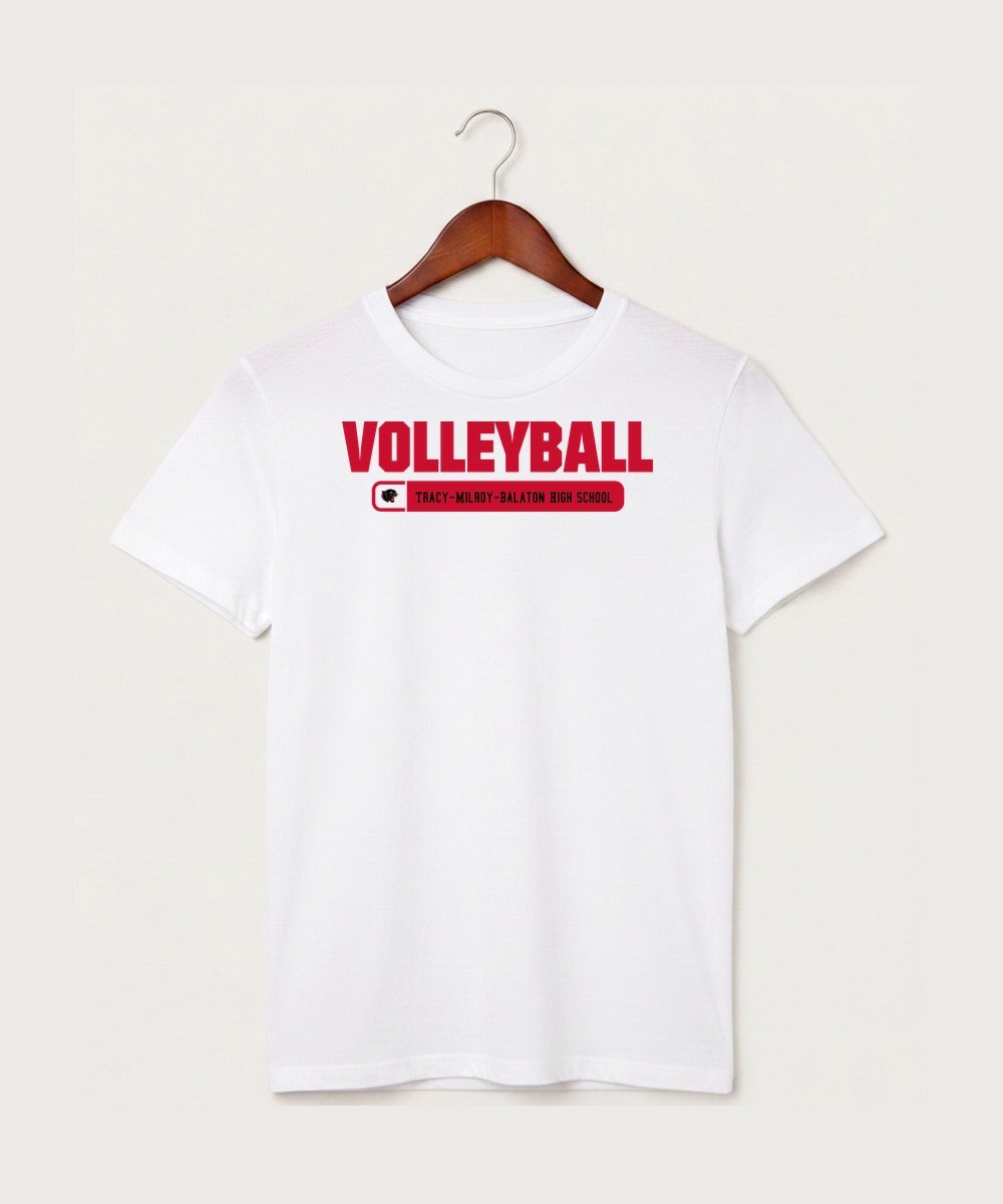 Tracy-Milroy-Balaton High School Volleyball (Girls) - White T-Shirt - Full Front