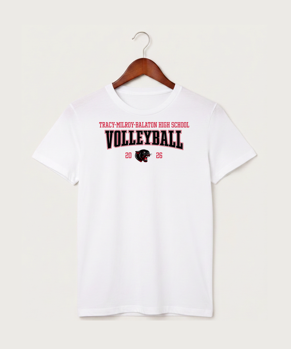 Tracy-Milroy-Balaton High School Volleyball (Girls) - White T-Shirt - Full Front
