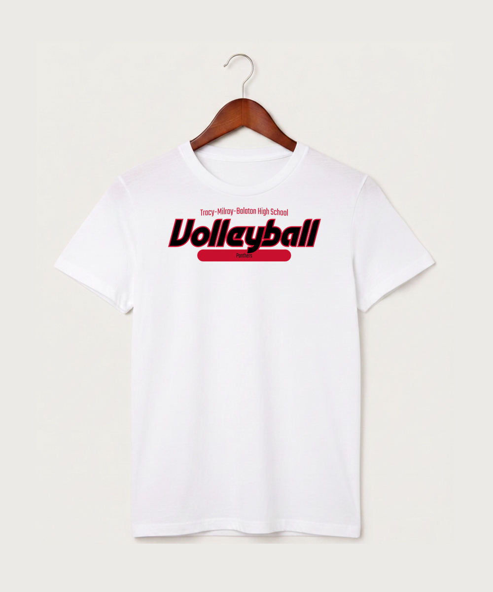 Tracy-Milroy-Balaton High School Volleyball (Girls) - White T-Shirt - Full Front