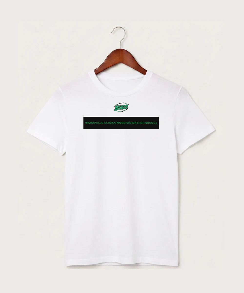 Waterville-Elysian-Morristown High School Football (Boys) - White T-Shirt - Full Front