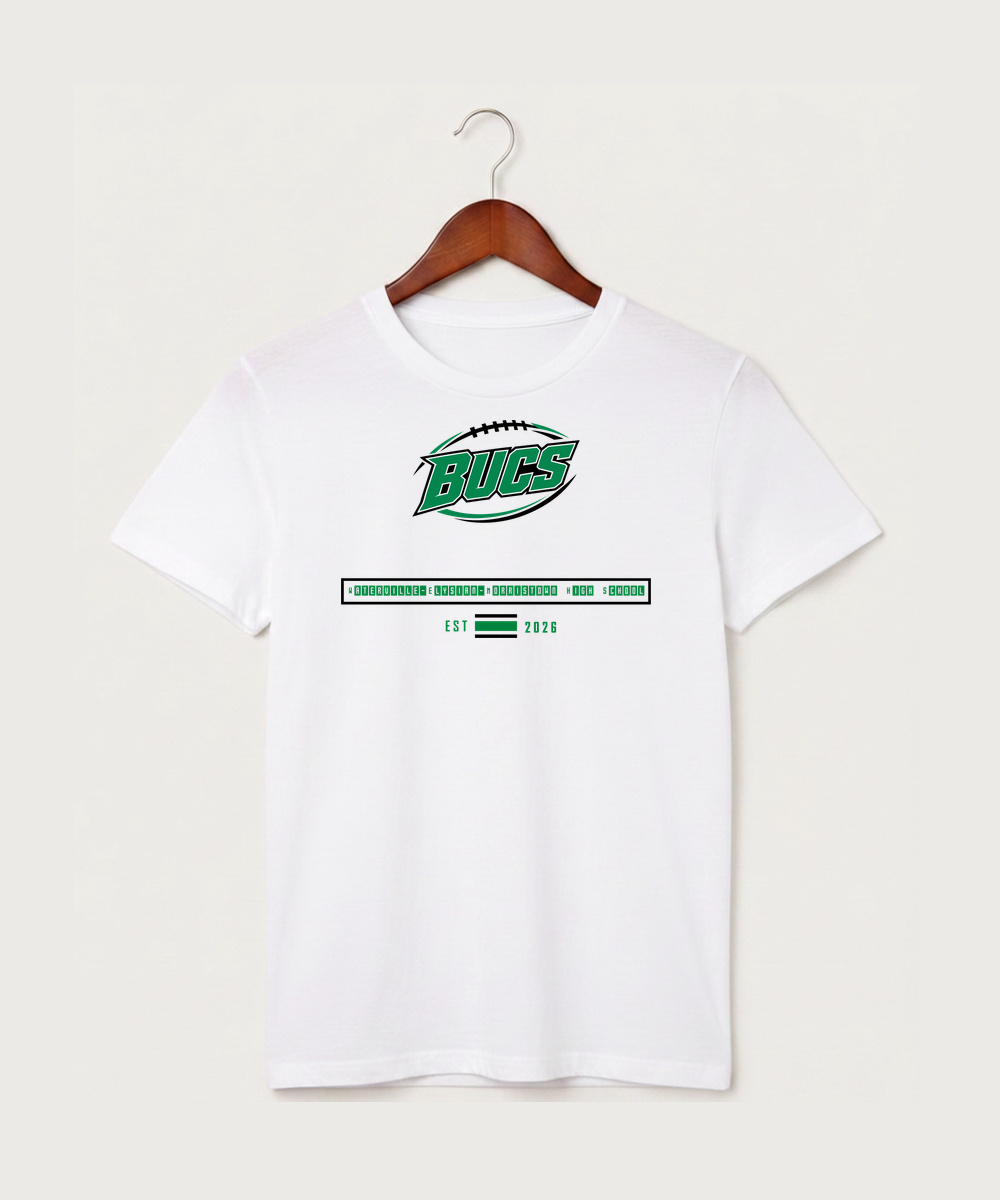 Waterville-Elysian-Morristown High School Football (Boys) - White T-Shirt - Full Front