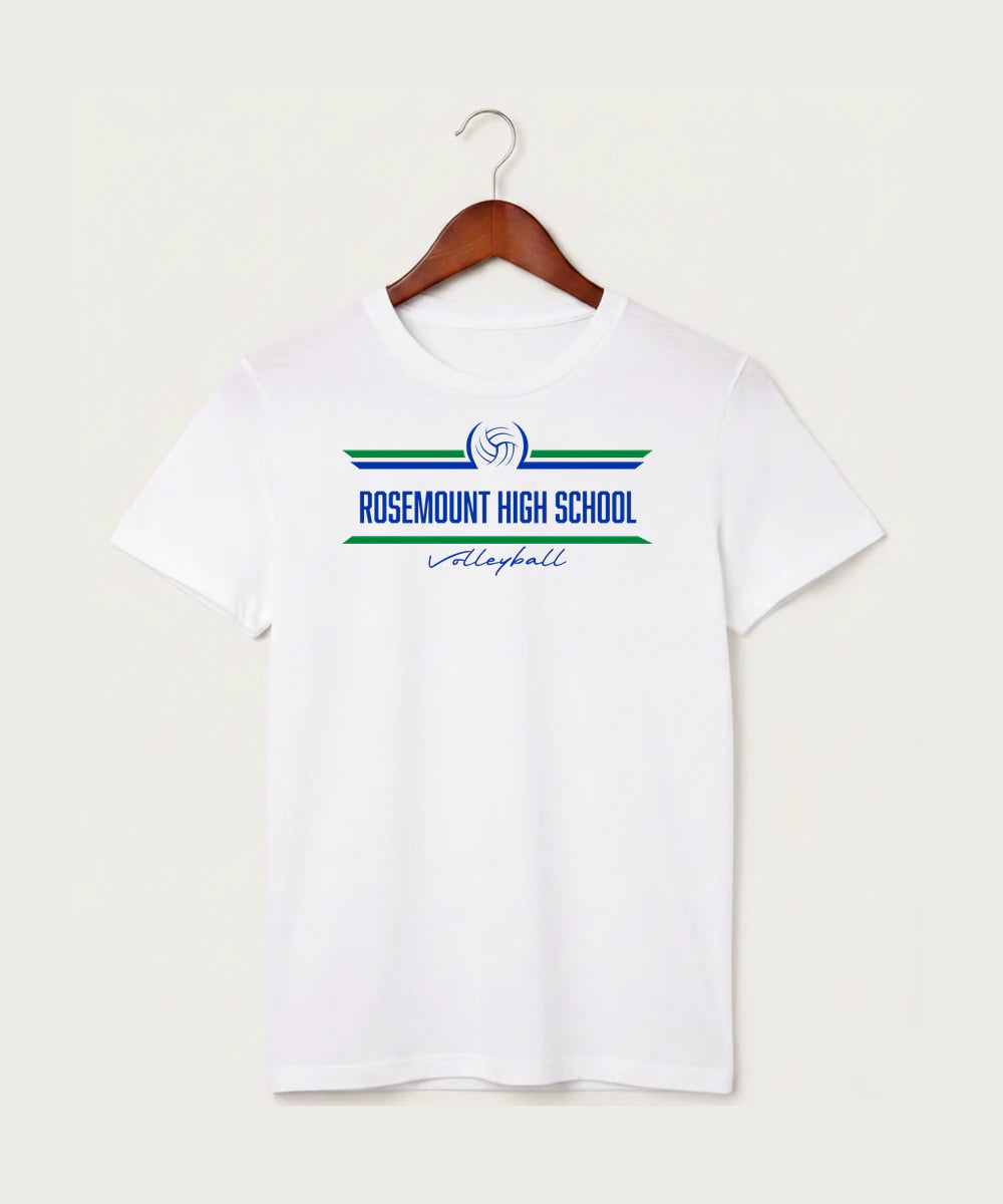 Rosemount High School Volleyball (Girls) - White T-Shirt - Full Front
