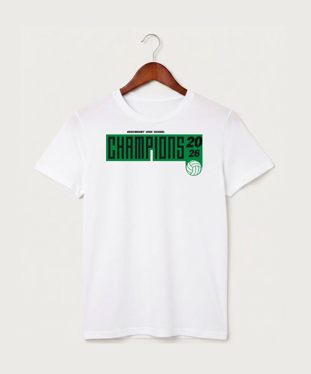 Rosemount High School Volleyball (Girls) - White T-Shirt - Full Front