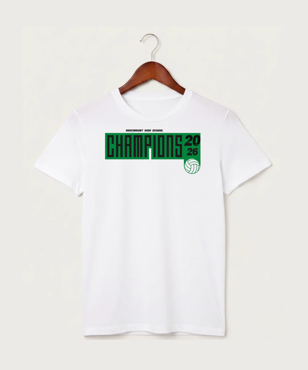Rosemount High School Volleyball (Girls) - White T-Shirt - Full Front