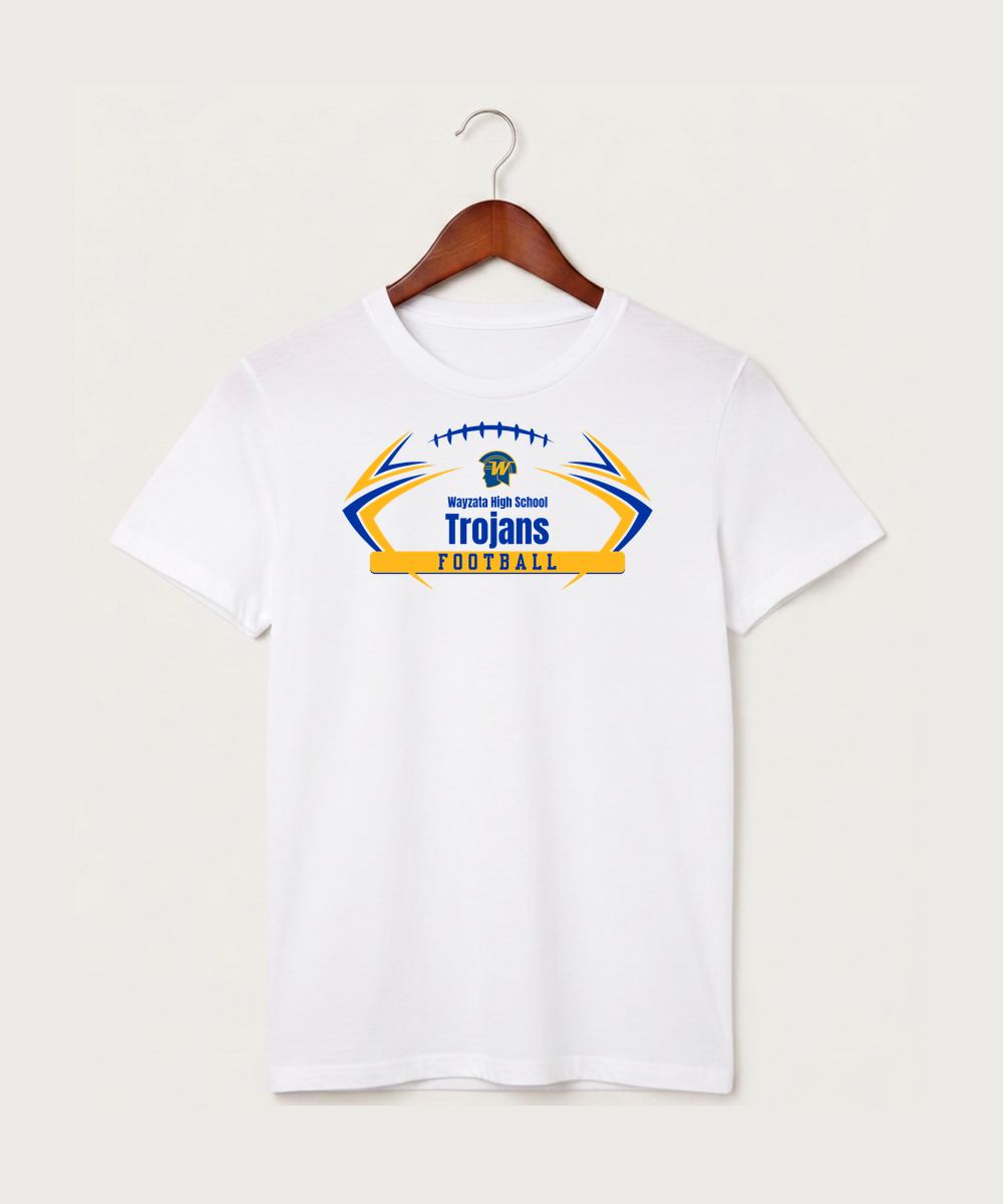 Wayzata High School Football (Boys) - White T-Shirt - Full Front