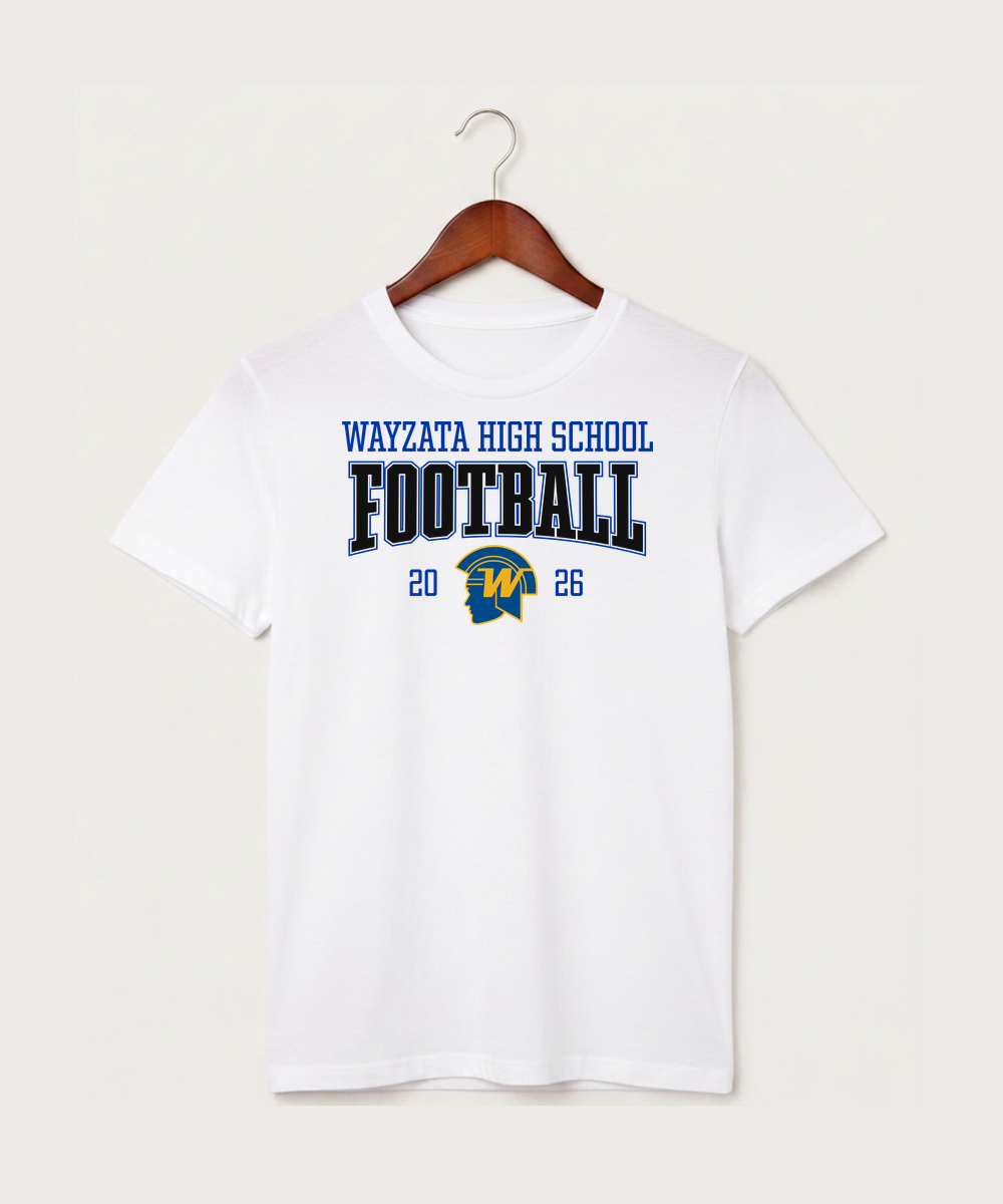 Wayzata High School Football (Boys) - White T-Shirt - Full Front