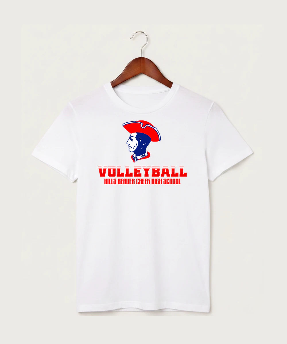 Hills-Beaver Creek High School Volleyball (Girls) - White T-Shirt - Full Front