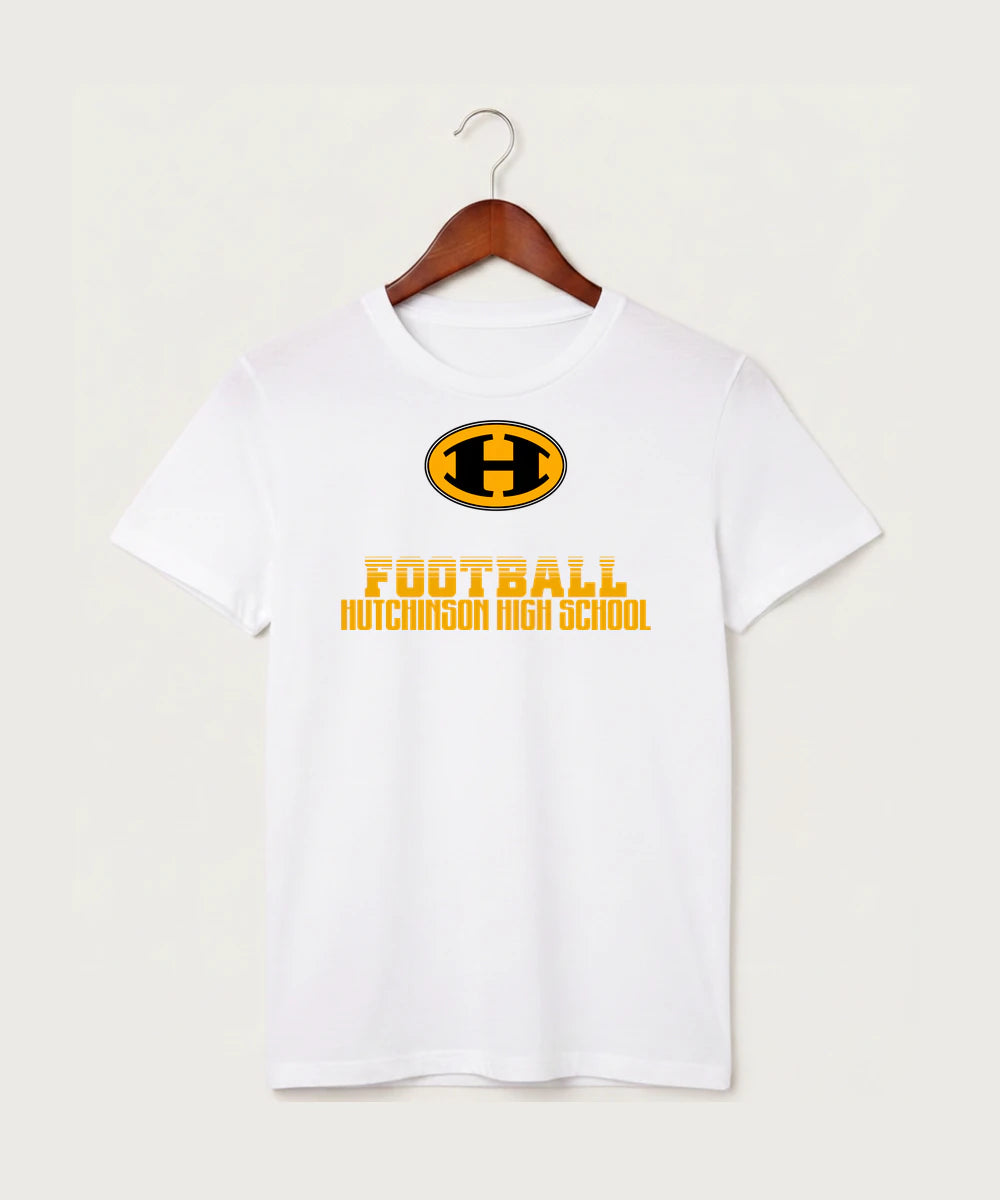 Hutchinson High School Football (Boys) - White T-Shirt - Full Front