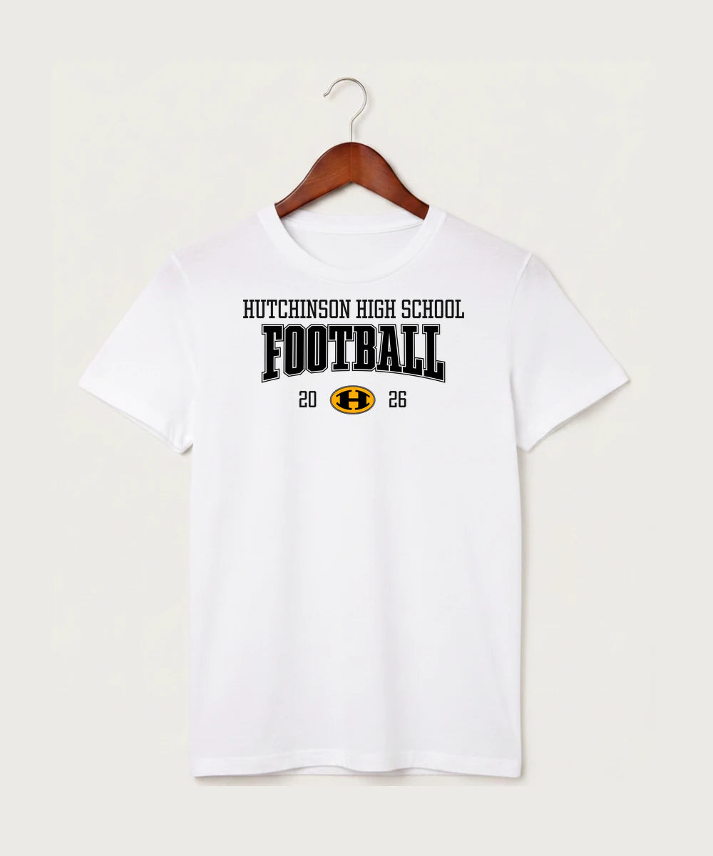 Hutchinson High School Football (Boys) - White T-Shirt - Full Front