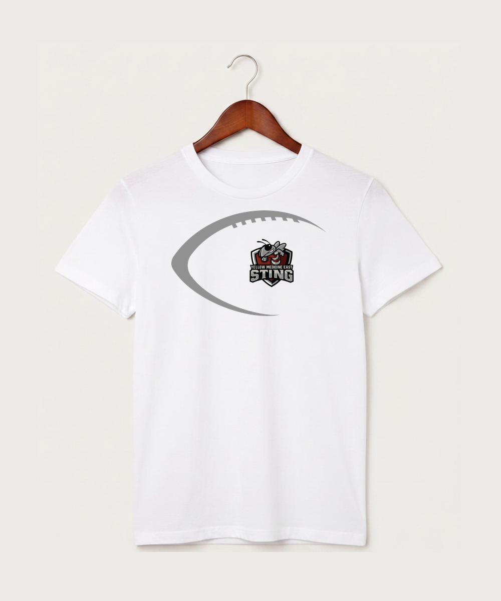Yellow Medicine East High School Football (Boys) - White T-Shirt - Full Front