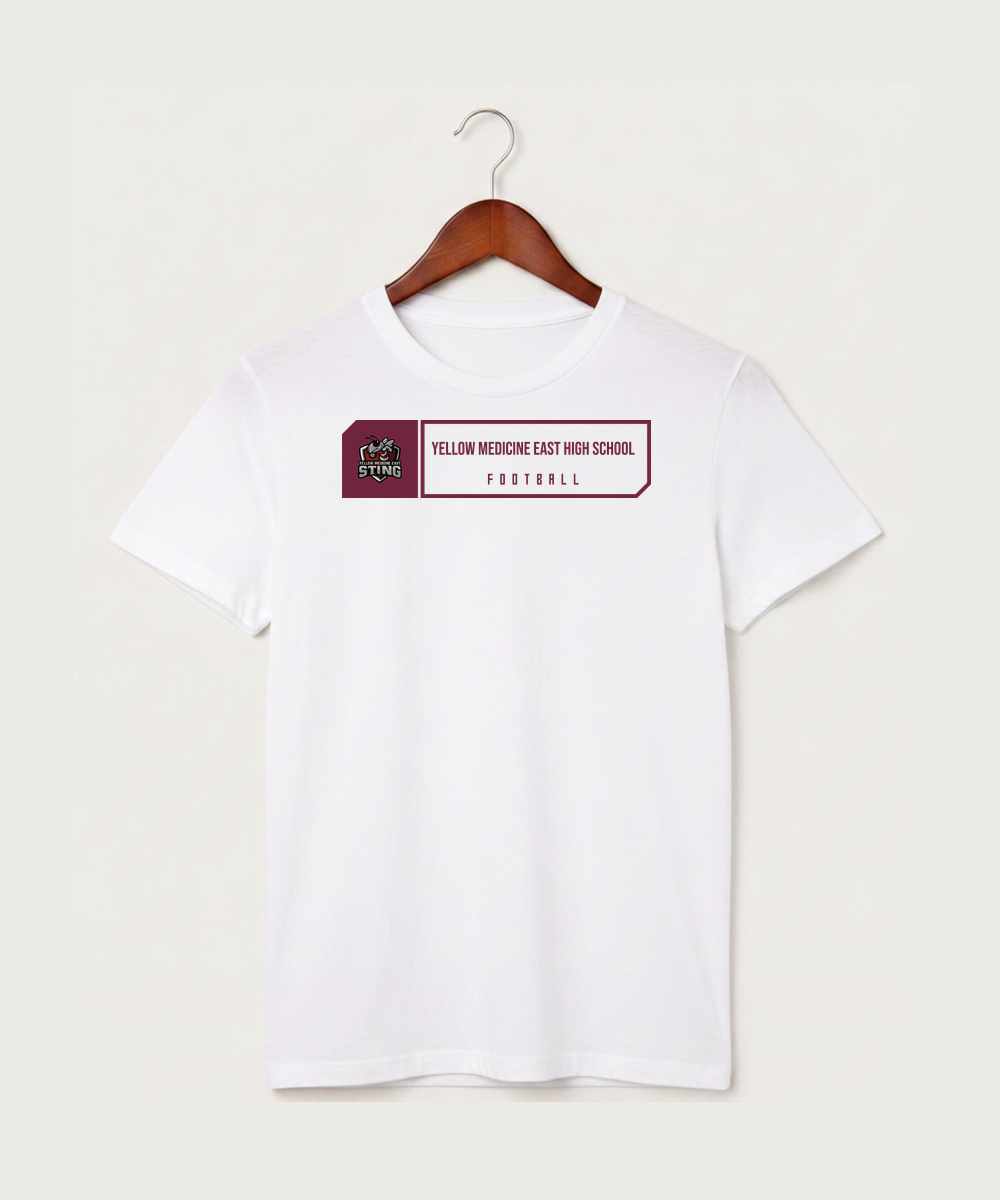 Yellow Medicine East High School Football (Boys) - White T-Shirt - Full Front