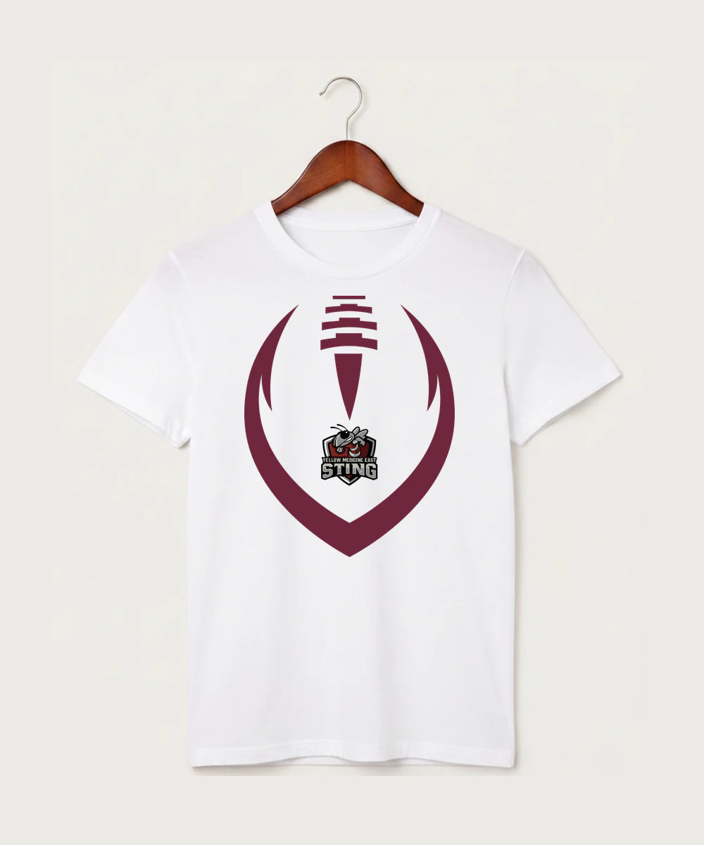 Yellow Medicine East High School Football (Boys) - White T-Shirt - Full Front