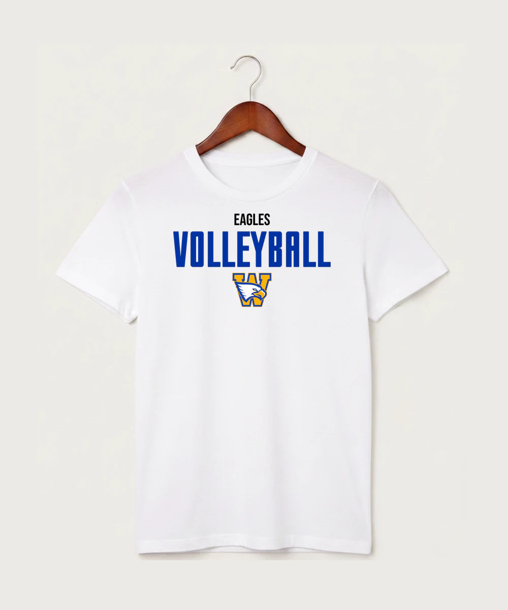 Windom Area High School Volleyball (Girls) - White T-Shirt - Full Front