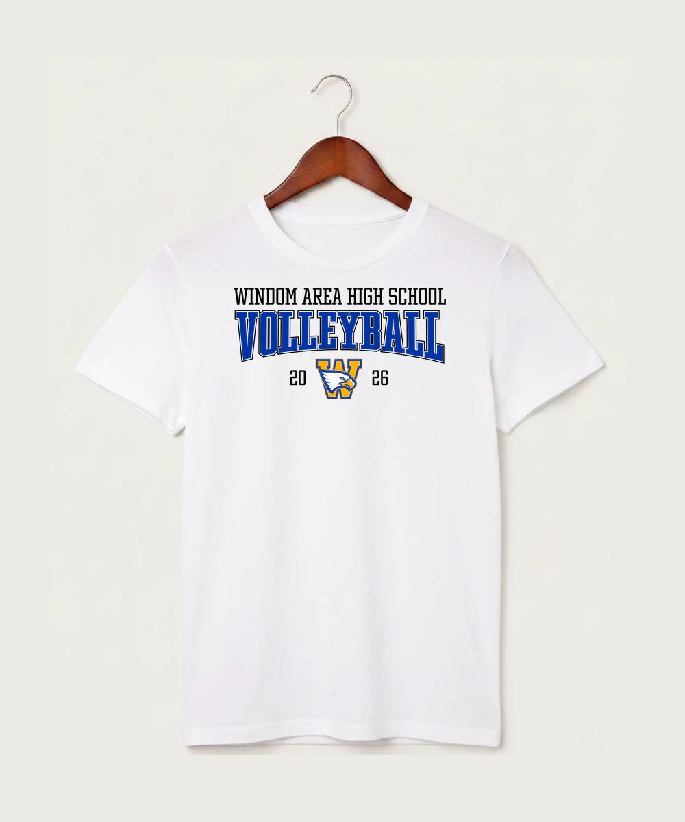 Windom Area High School Volleyball (Girls) - White T-Shirt - Full Front