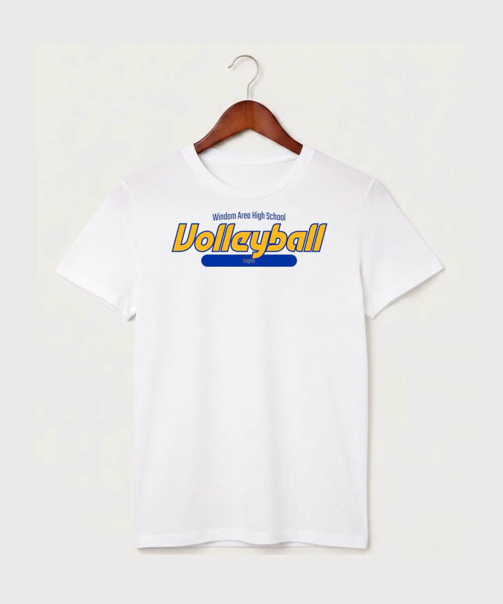 Windom Area High School Volleyball (Girls) - White T-Shirt - Full Front