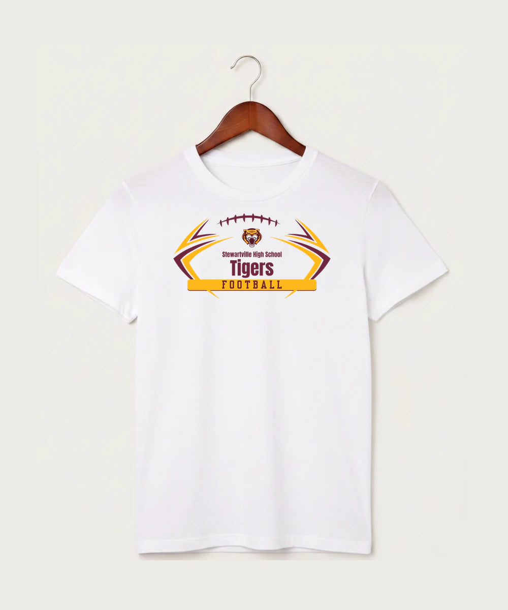Stewartville High School Football (Boys) - White T-Shirt - Full Front