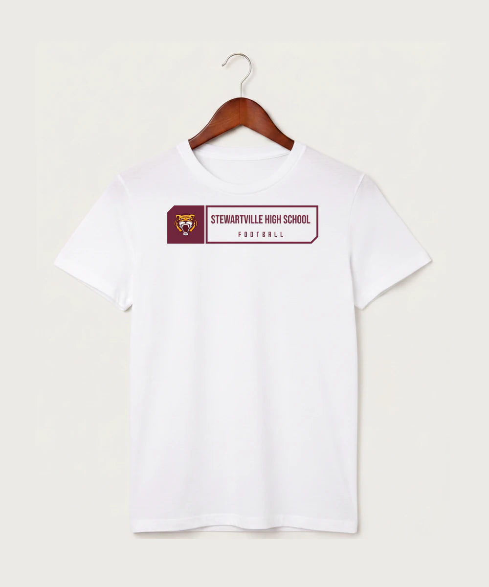Stewartville High School Football (Boys) - White T-Shirt - Full Front